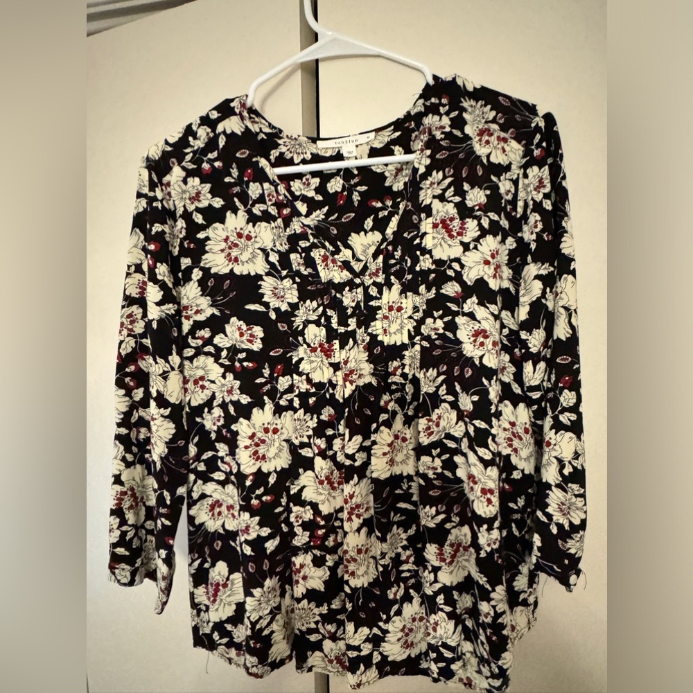 Cherry blossoms print blouse, comfortable cotton